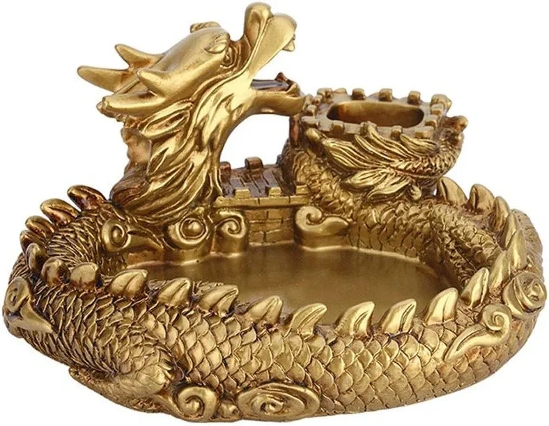 Dragon Resin Ashtray Office Household Smoking Set