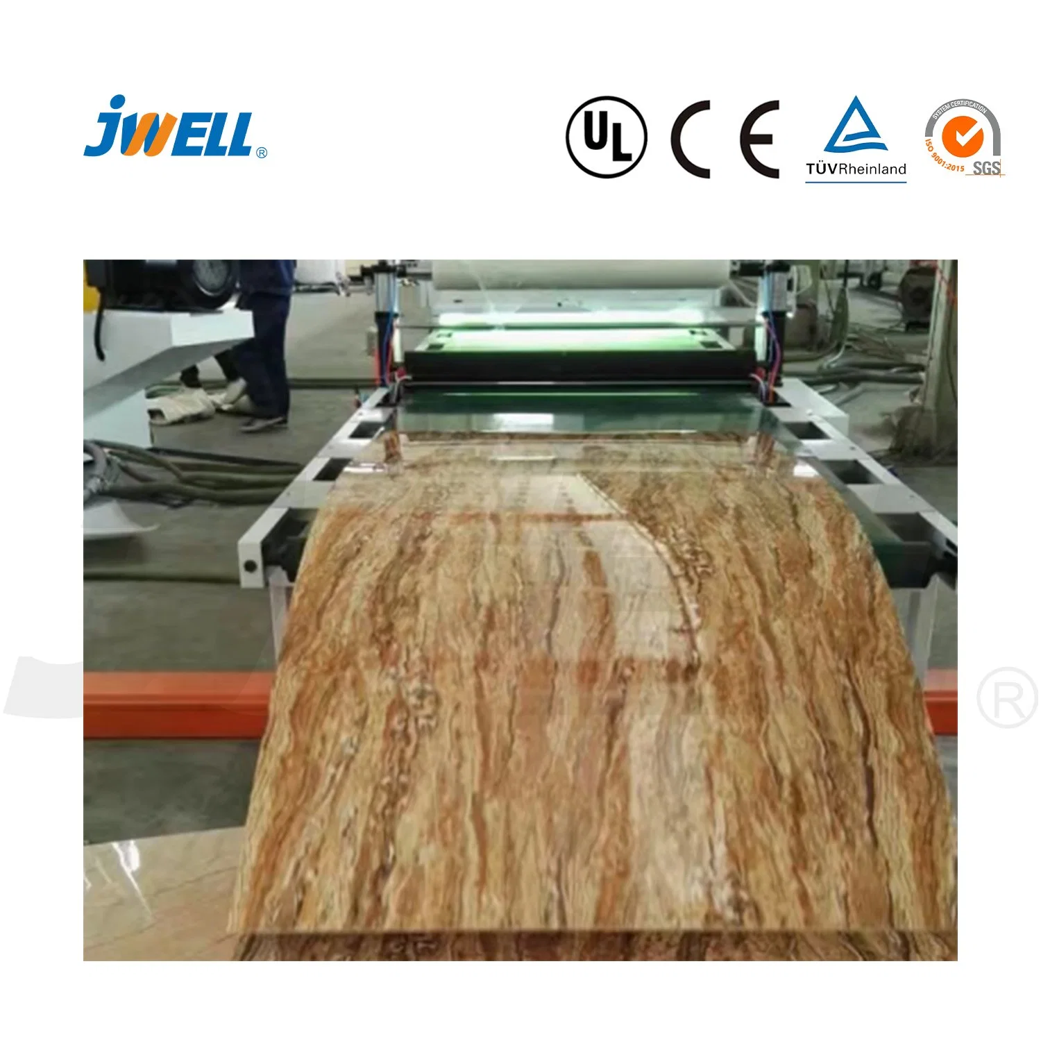 Jwell Low Density PVC Decoration Marble Sheet/Plate/Board Plastic Extrusion Making Machine