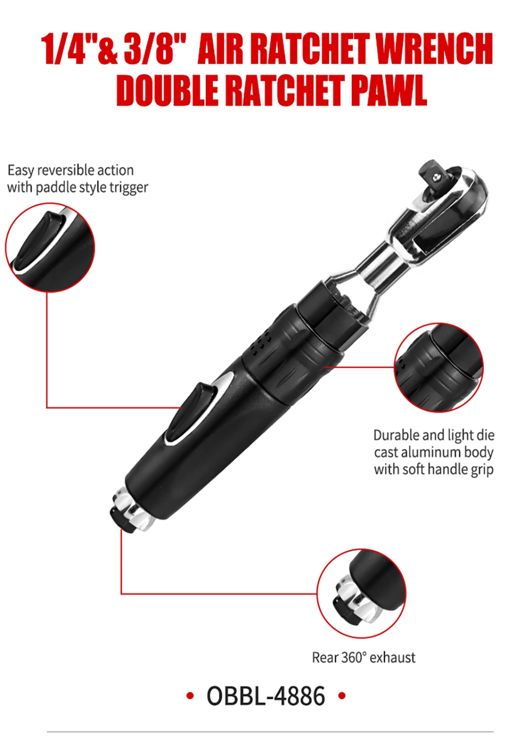 Obbl professionnel de la puissance aérienne Portable Mini Meuleuse Outil pneumatique Meuleuse pneumatique Outil à main