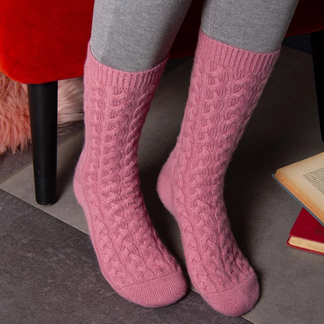 Cashmere Blended Zopfmuster Socken In Viertellänge Bekleidung Accessoires