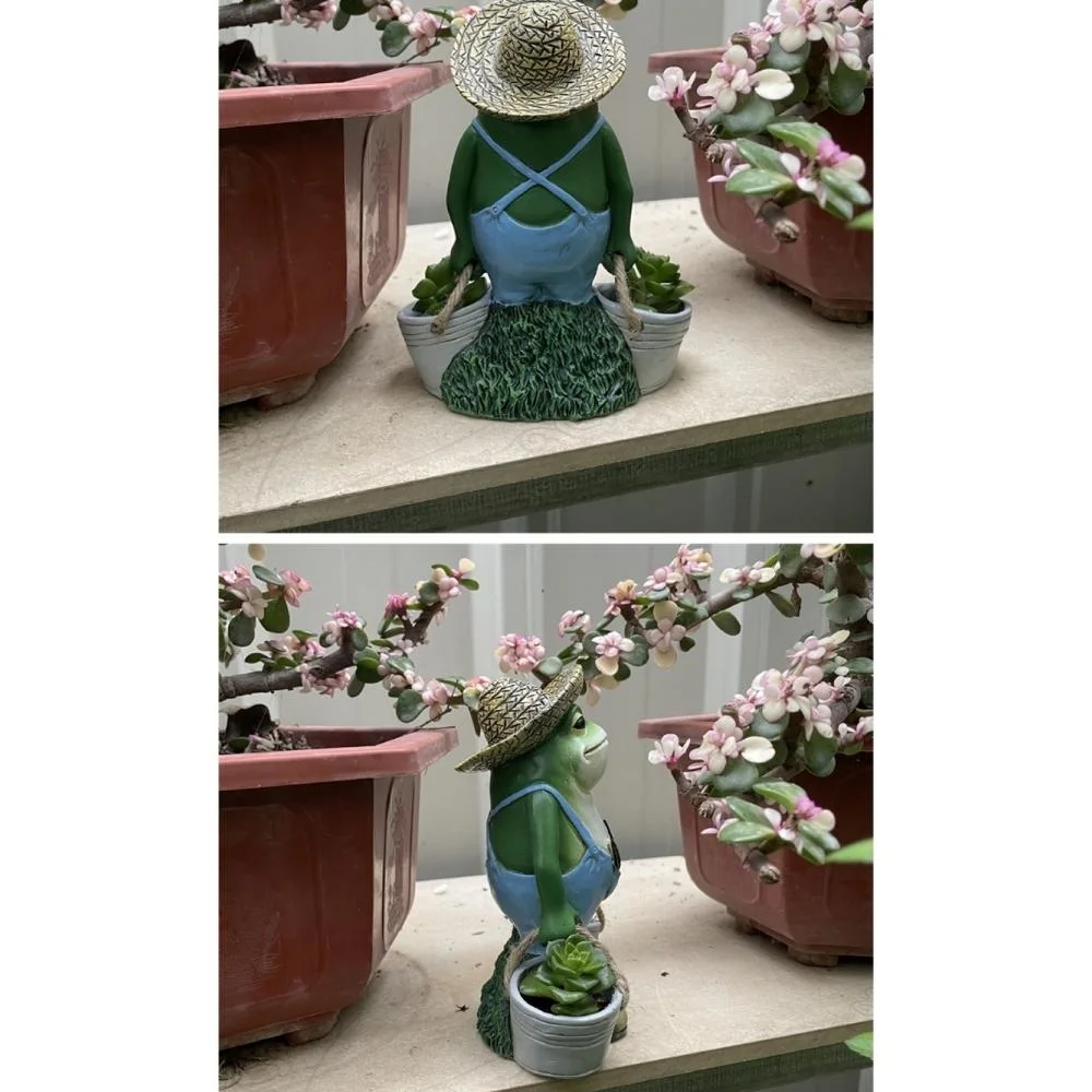 Frog Yard Garden Decorations, Outdoor Animal Statue Gardening Gifts for Christmas Figurine Decorations for Yard Wyz19761