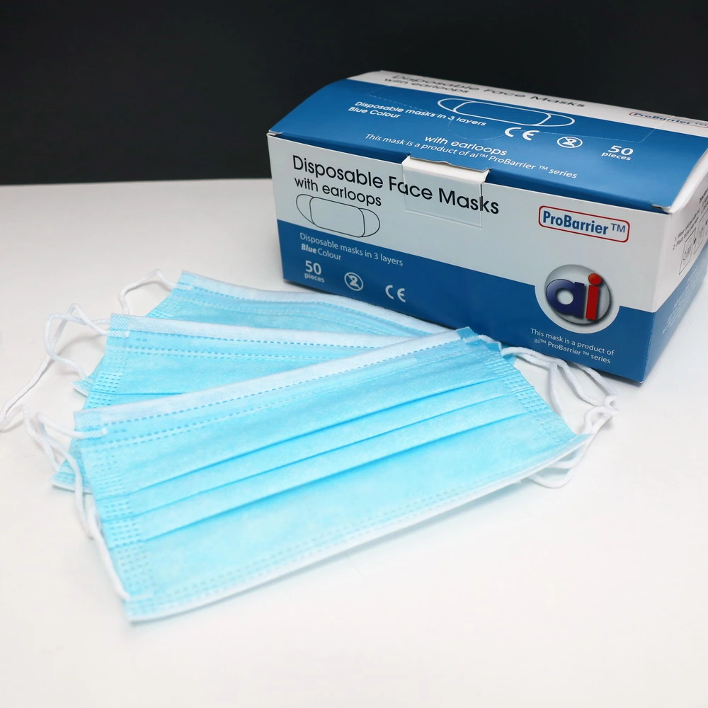 Blue Colour Disposable 3 Ply Face Mask Medical Dust Mask