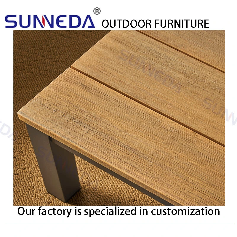 Aluminum Frame Teak Wood Sofa Garden Outdoor Furniture Sofa Set