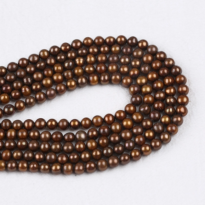 Wholesale/Supplier 7-8mm Brown Potato Freshwater Pearl Strand Custom Fashion Jewelry Necklace Making