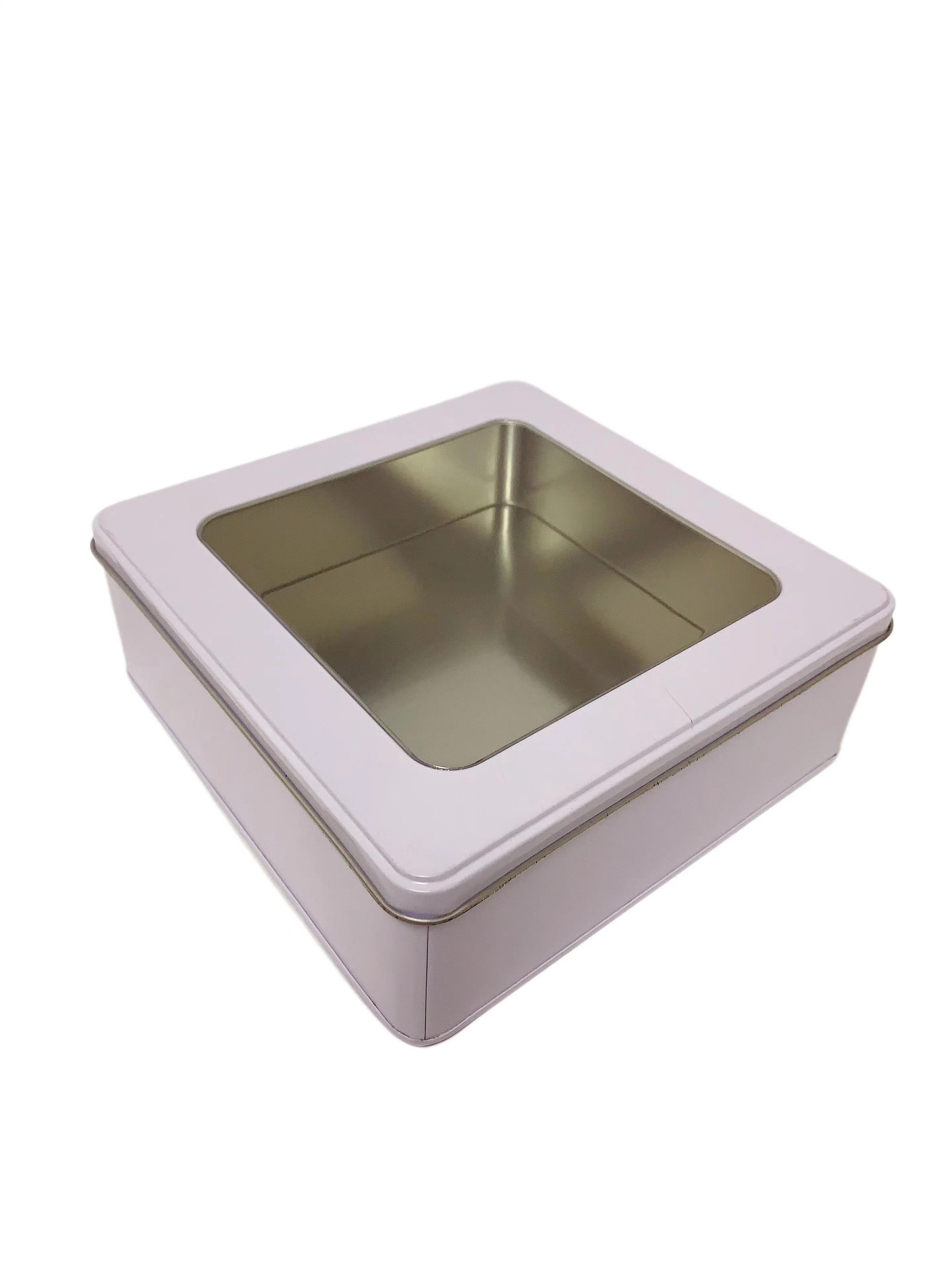 Factory Price Square Tin with Clear Pet Window Toy Tin Box with PVC Window Pazzle Metal Box Window Tin Box