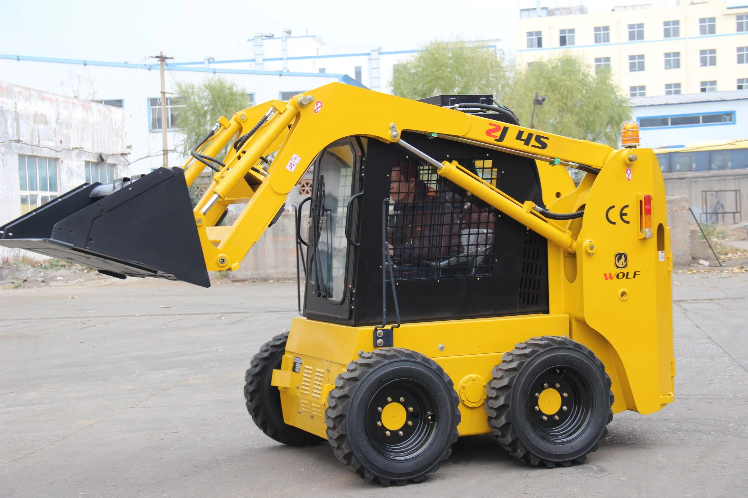 Wolf Zj45 45HP/60HP/75HP/100HP Skid Loader with Cab/Quick Coupler/Attachments for Sales