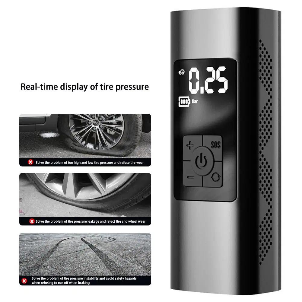 Portable Electric Car Air Compressor Pump 12V Wireless Rechargeable Inflatable Car Air Pump Tyre Inflator Digital LCD Display