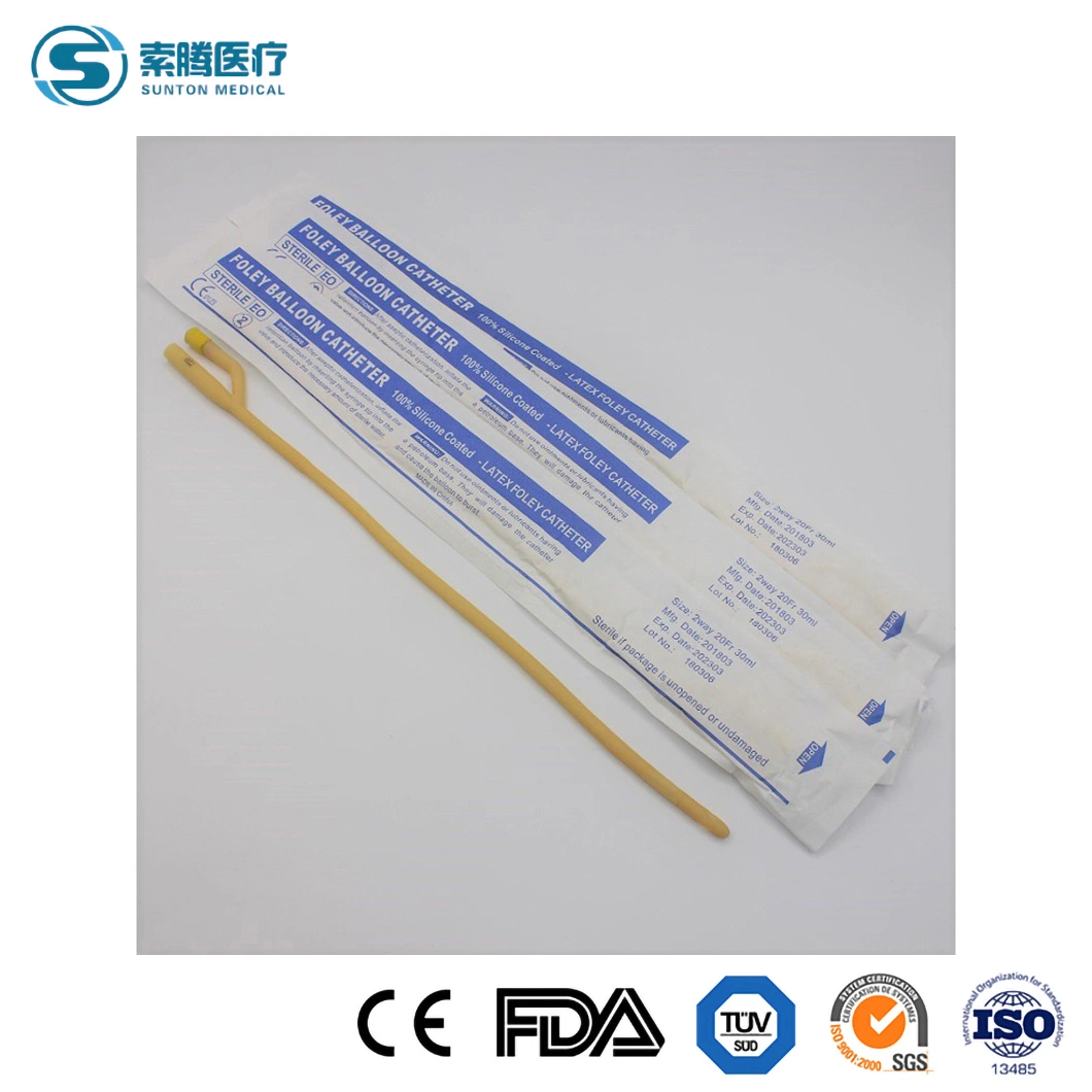 Sunton China Medical Disposable 1 Way 2 Way 3 Way Urinary Catheter Latex Foley Catheter Suppliers High-Quality Pediatric or Adult Male External Condom Catheter