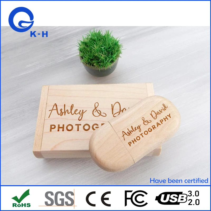 Custom Wooden USB Flash Driver 16GB Memory Stick Promotional Gift