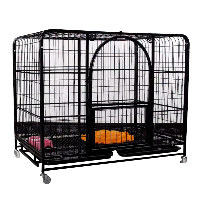 Wholesale Metal Pet Cage with Skylight Window and Feeding Gate Dog Kennel on Stock Ready to Ship