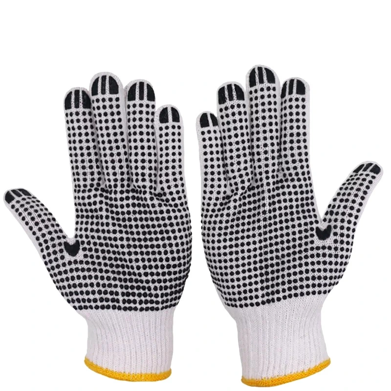 Colored Cotton Safety Knitted PVC Dots Glove in Guangzhou