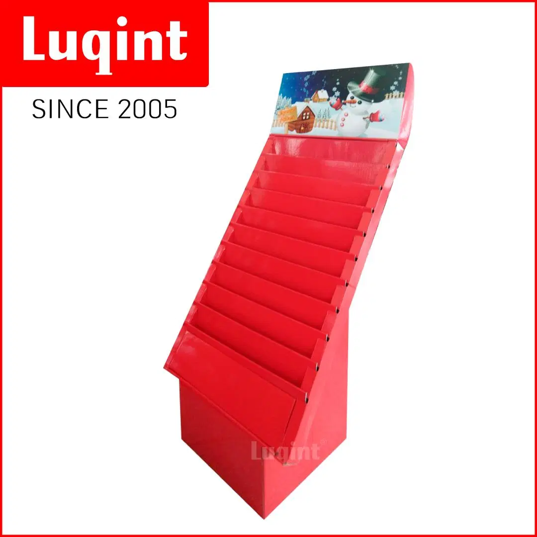 Advertising Pop up Corrugated Business Card Carton Greeting Card Retail POS Cardboard Floor Display Stand