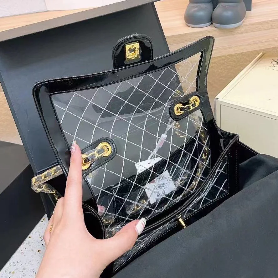 Bolsas de diseñador de la mujer de lujo bolso Parte Top1 de la bolsa de la cadena transparente