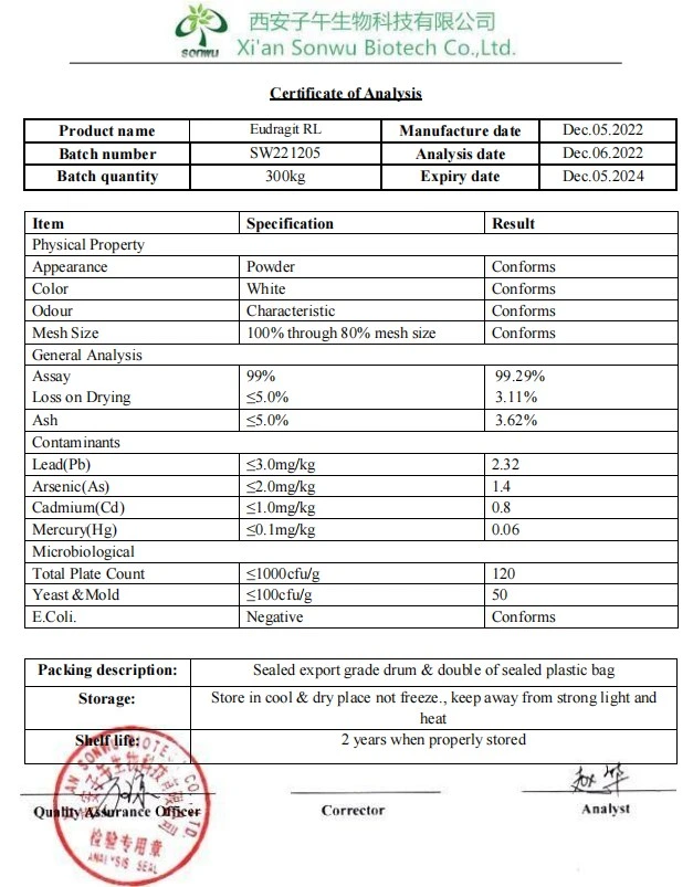 Sonwu Supply API Raw Powder Eudragit Rl