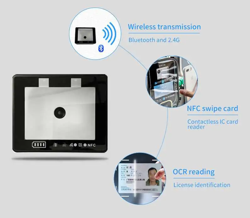 Desktop and Kiosk Barcode Scanner for Passport Mrz and Ocr Reader