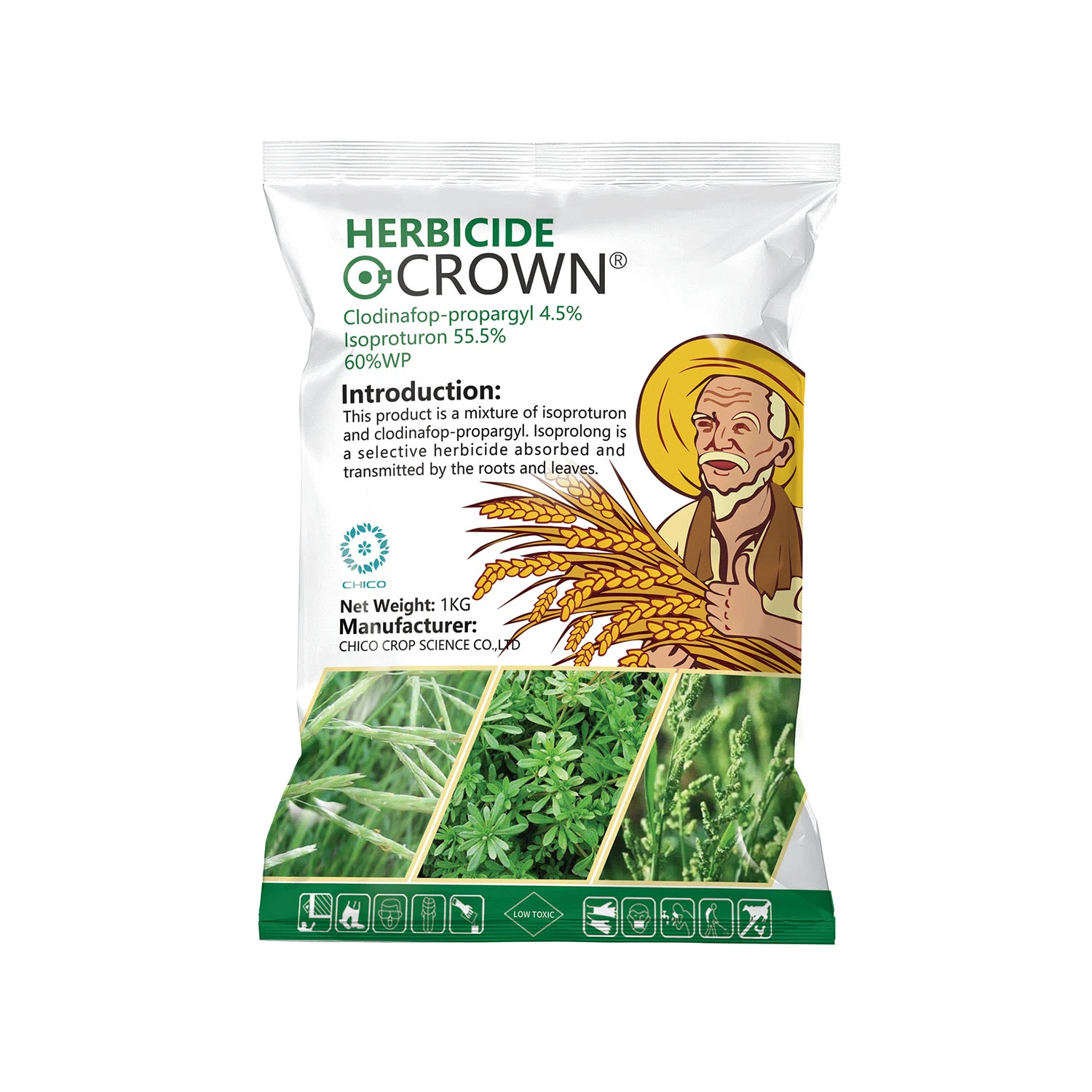 Fast Weed Killing Clodinafop-Propargyl 4.5% + Isoproturon 55.5% WP Wheat Field Herbicide