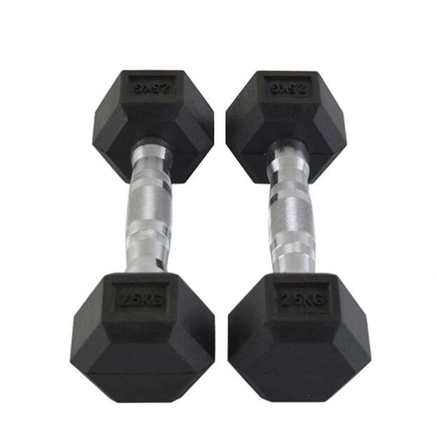 Hot Competitive Price Black Hex Rubber Dumbbell