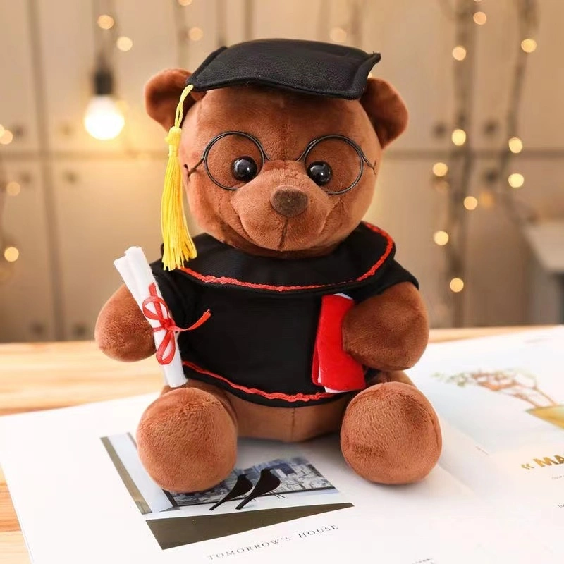 Ours en peluche Teddy Bear Dr. Cap pour la saison des diplômes, ours de commémoration de la remise des diplômes, cadeaux jouets en peluche pour enfants