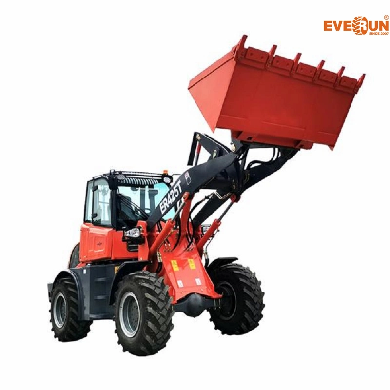 Everun High quality/High cost performance  Er425t 2.5ton CE Approved EPA Euro S355 Steel Material Hydraulic Farm Compact Articulated Mini Wheel Loader