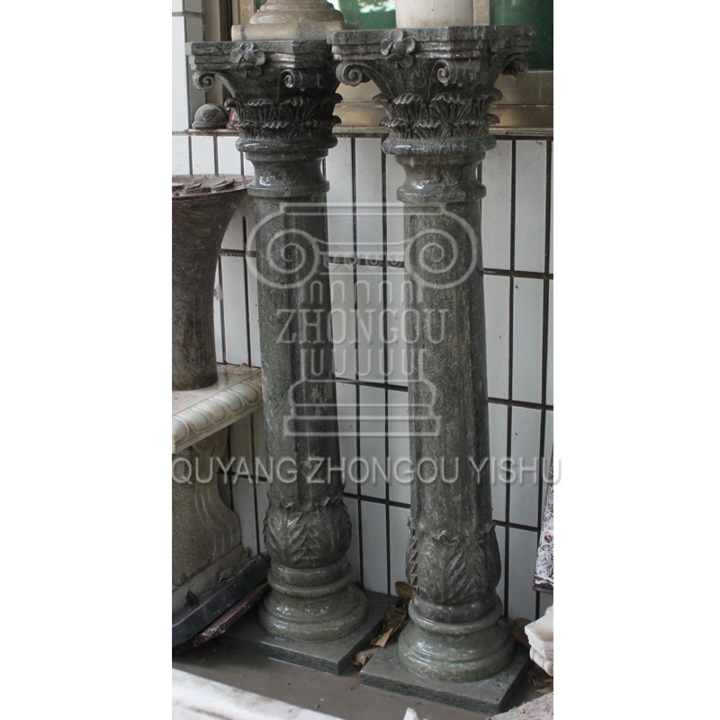 Egypt Beige Marble Column with Simple Desgn Style