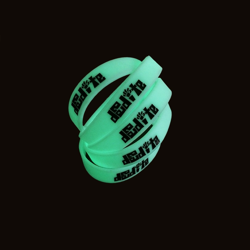 Les bougies de bracelet en silicone foncé fluorescent Bracelets bracelets en caoutchouc élastique