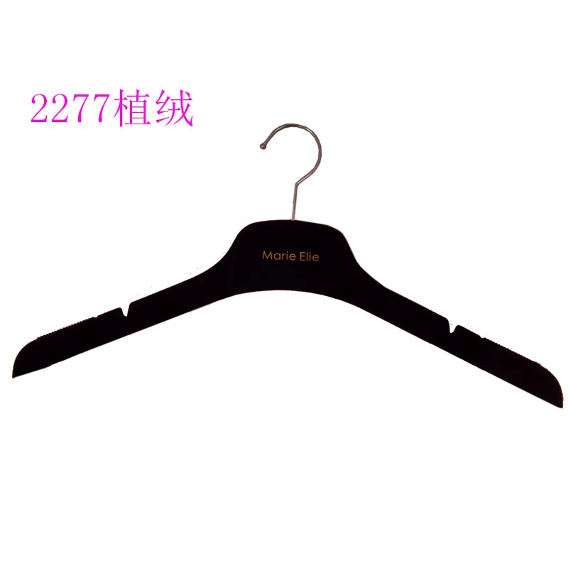 Non Slip Plastic Clothing Rack Flocking Hanger Custom