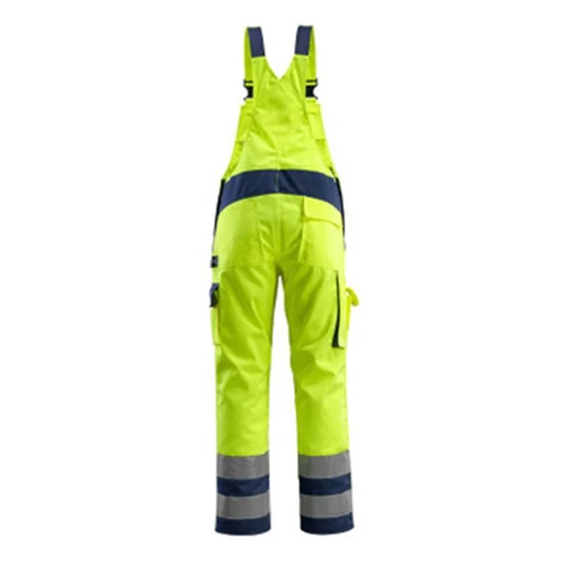 Babero de alta visibilidad Pantalón Impermeable de seguridad de trabajo Hi Vis reflectante resistente al agua Mono de trabajo para hombres