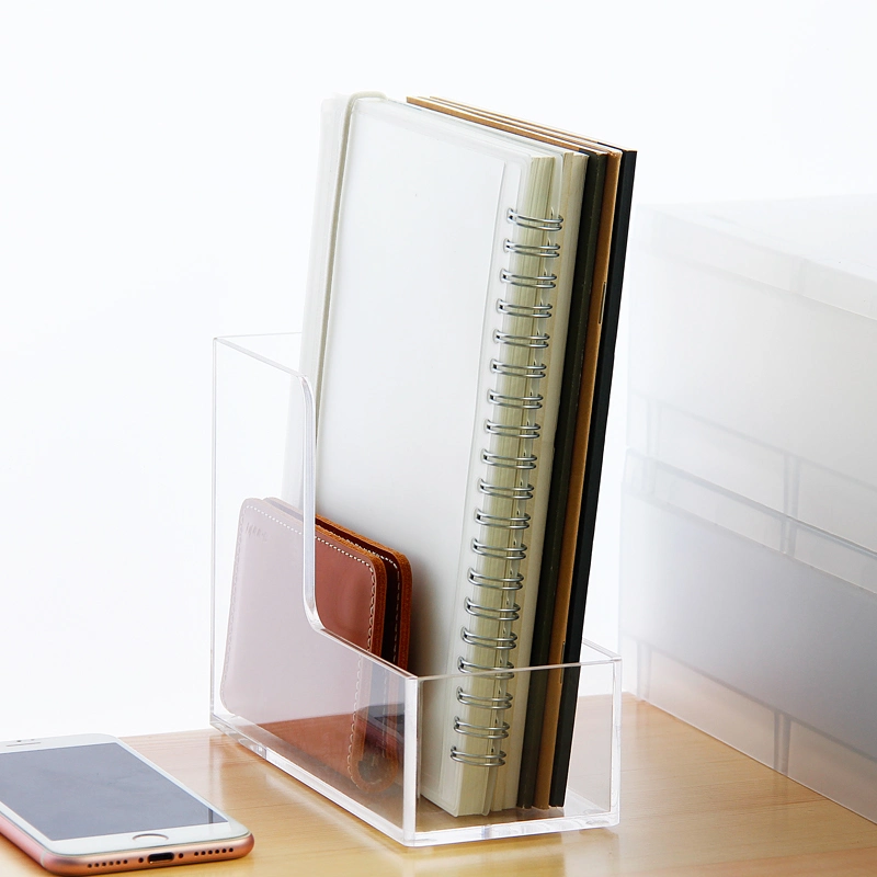 A5 Transparent Acrylic Storage Box as File Notebook Holder