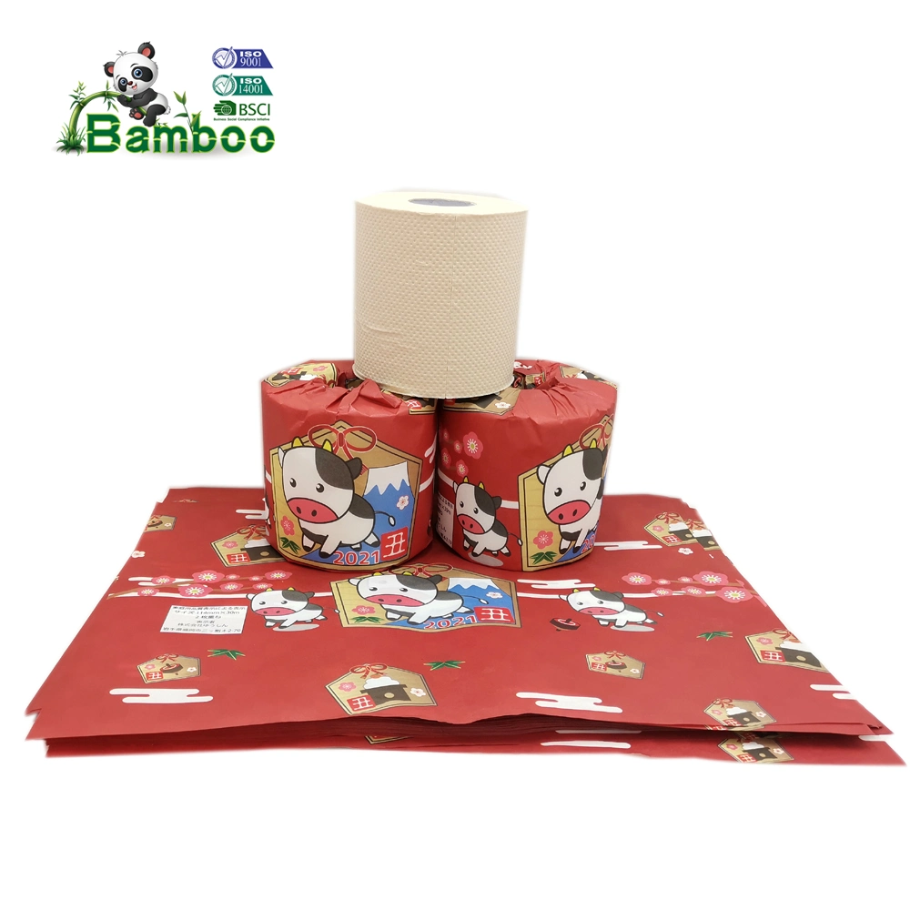 100% Bambou la pâte de papier toilette 3 plis de 300 feuilles de qualité Premium biodégradable