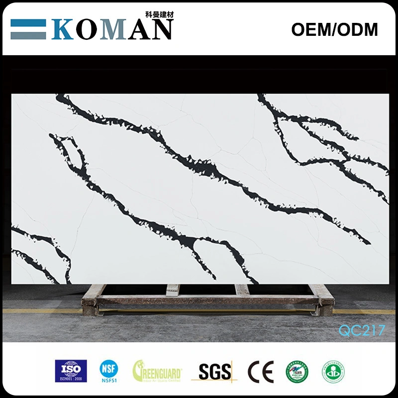 New Material Artificial Stone Quartz Slab, Stone Countertop Quartz Slab Calacatta, Wholesale Calacatta White Quartz Countertop