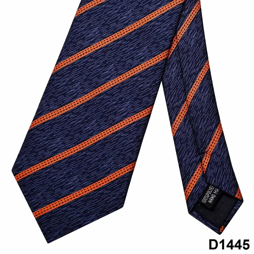 in Stock Orange Stripe Dark Blue Men's Tie