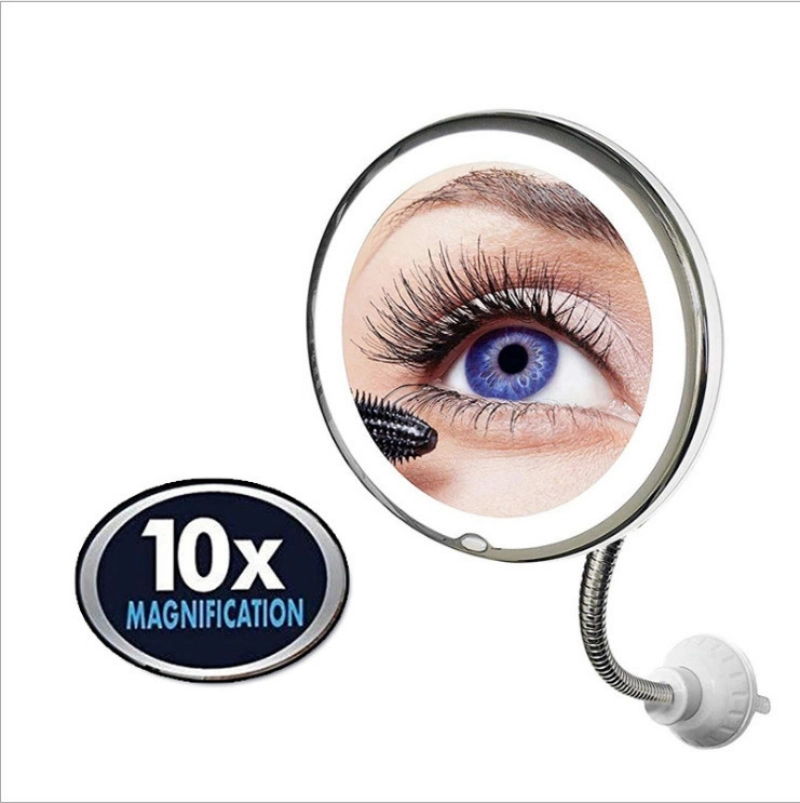 Bathroom 10X Magnify LED Cosmetic Mirror with Sucker Make-up Mirror