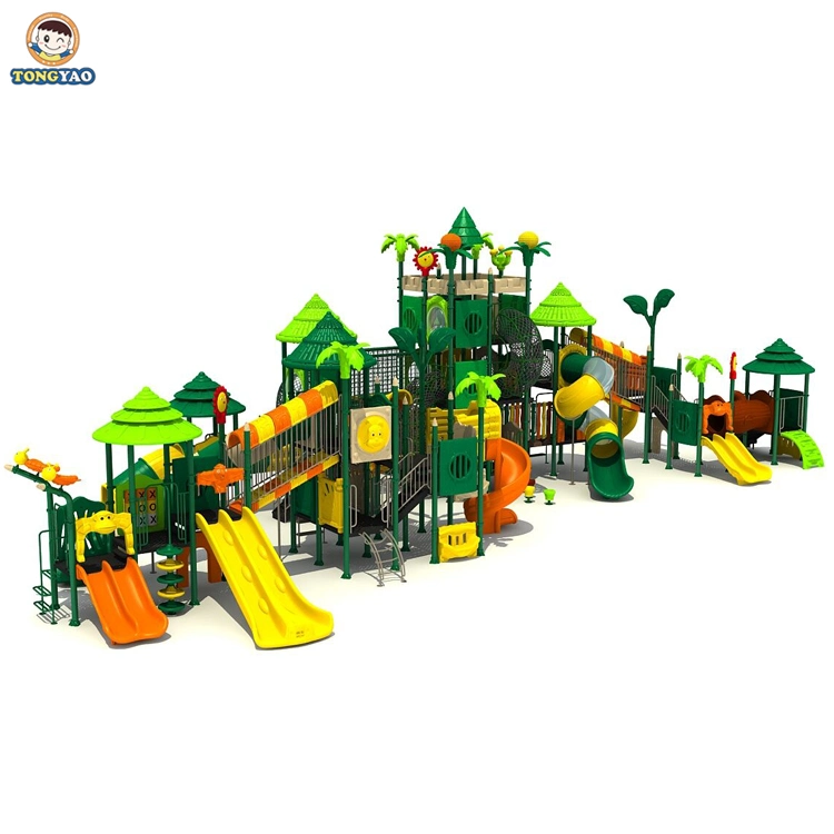 Parque de atracciones comercial de juguete de plástico Rainbow Slide Swing al aire libre