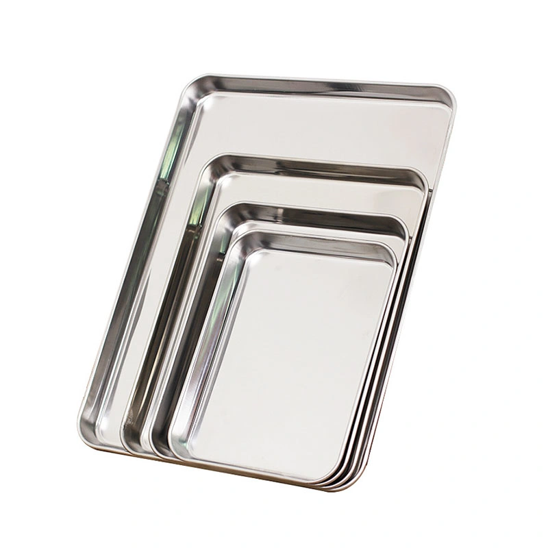 Factory High Quality Hotel Restaurant SS304 Baking Tray Stainless Steel Food Serving Tray