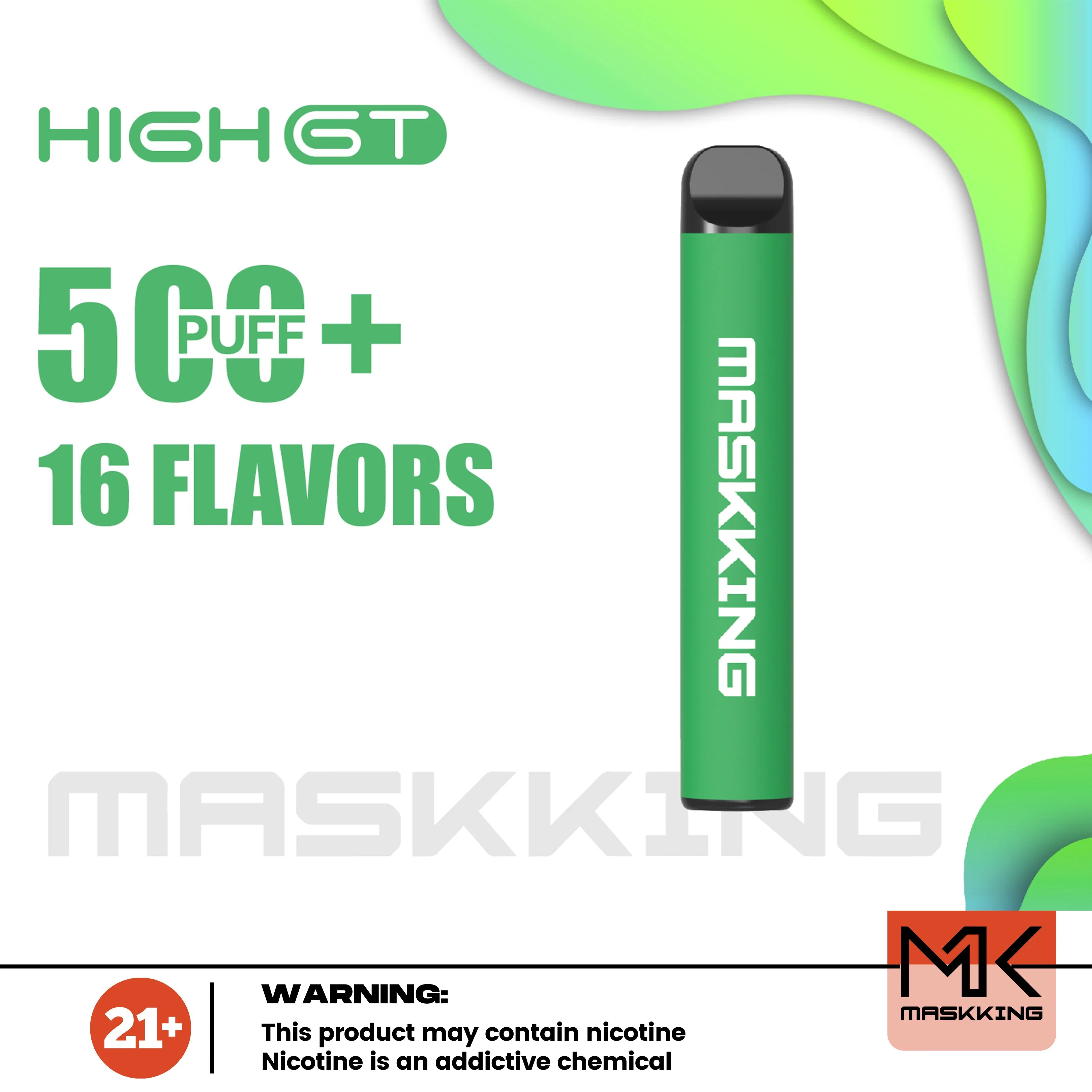 Maskking Fruit Flavor 500 Puffs Mini Disposable/Chargeable Vape Pen 500 Puff High Gt Electronic Cigarette