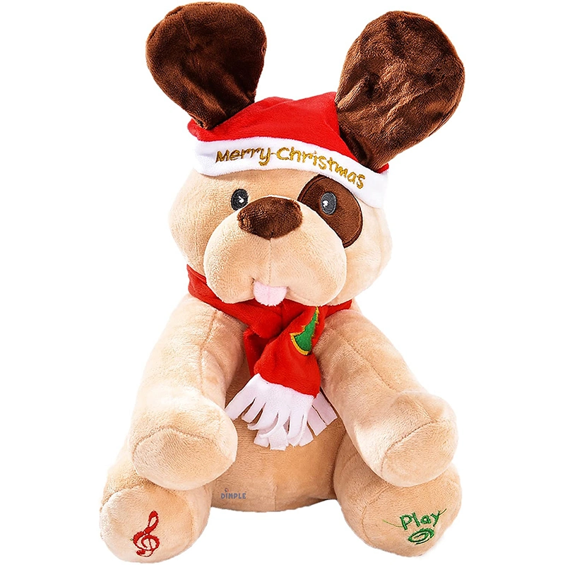Perro de vacaciones de Navidad de juguetes de peluche de regalo de parte decoraciones de Navidad