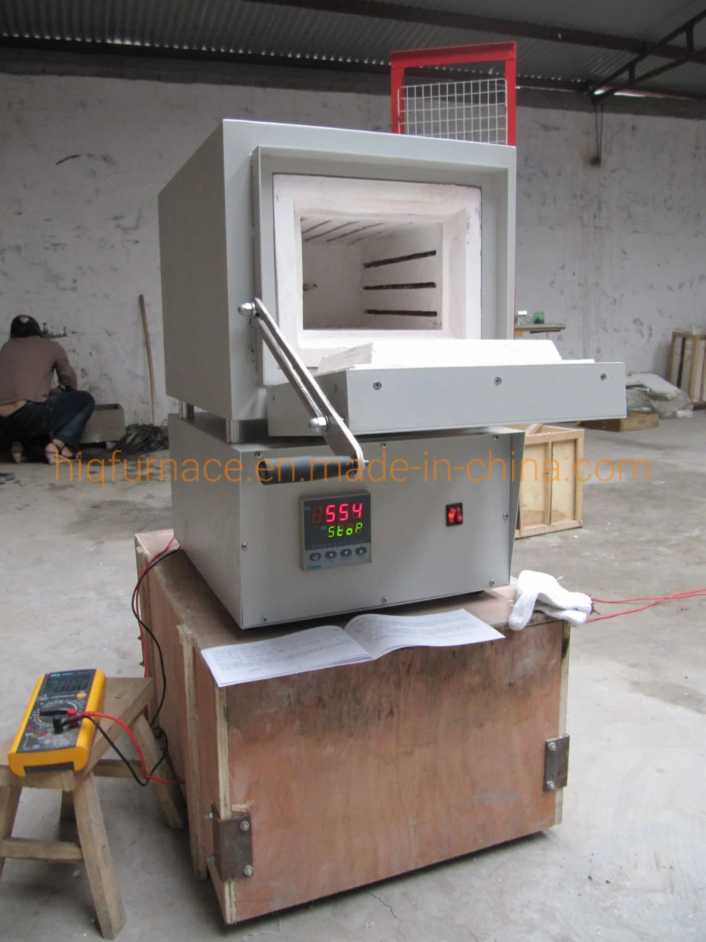 Box Type 120X120X130mm Bench Top Down-Sliding Door Electric Sintering Furnace/Oven