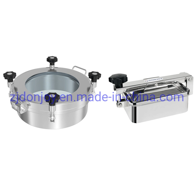 Pressure Round Wheel Handle Manhole Cover with Flanged Sight Glass