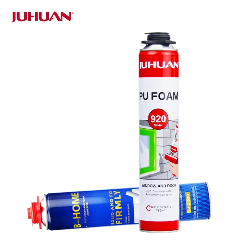 Juhuan-Factory Supply	750ml/500ml/300ml CFC-Free Polyurethane Expanding PU Foam with High Ductility