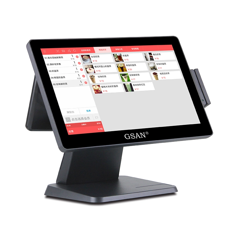 Touch Displays 15,6 Touch POS Terminal Wasserdichtes Kassenrestaurant POS-System Rechnungsmaschine