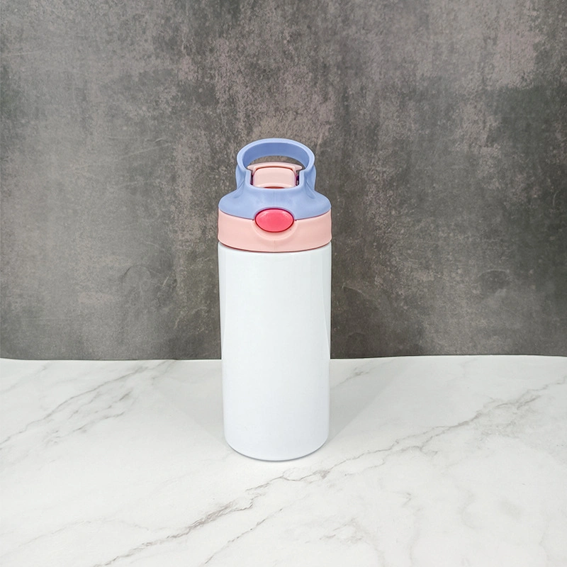 Heat Transfer 12oz Baby Water Bottle with Flip Top Lid for White Sublimation Transfer