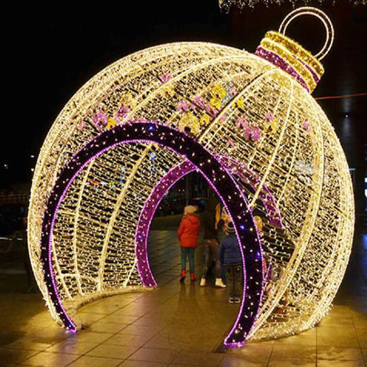 Outdoor Giant Xmas Star Arch Ball Christmas Decorations for Square Park City Center