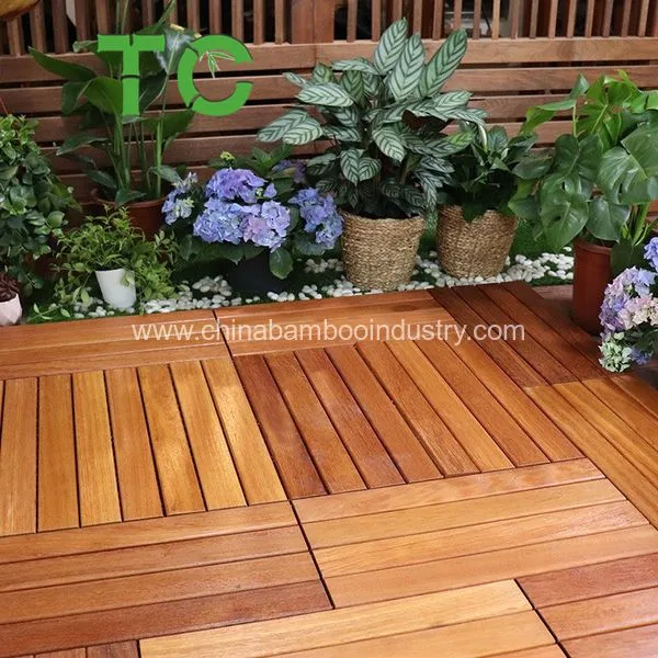 Wholesale/Supplier Wooden Deck Tiles- Solid Wood Tile Flooring Interlocking Flooring Tiles