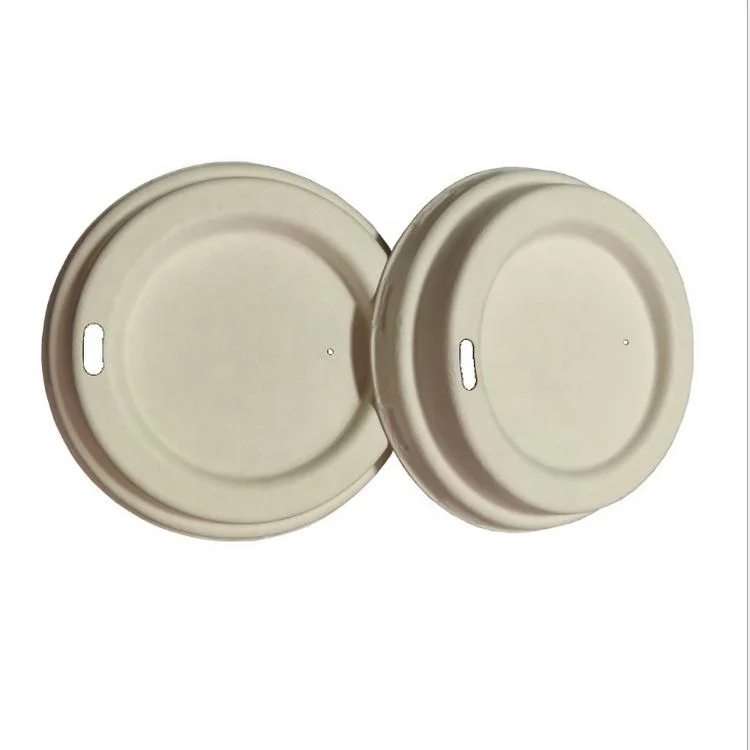 Wholesale/Supplier Dia 90 mm 10oz 12oz 16oz 100%Bio Hot Drinking Sugarcane Bagasse Coffee Cup Lid