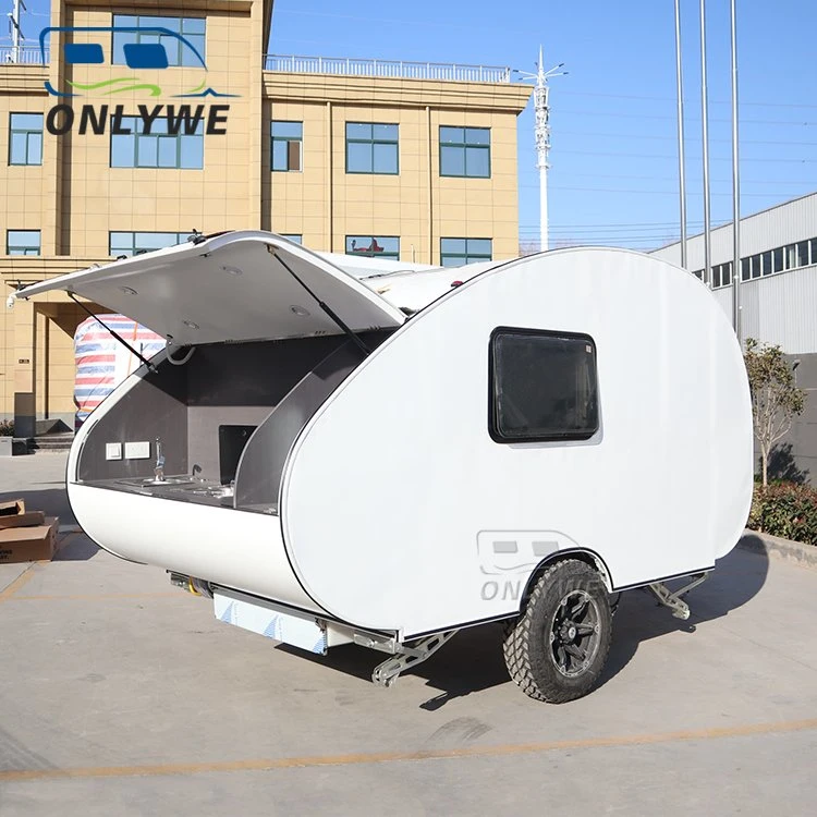 Onlywe pequeños remolques de Camping caravanas autocaravanas en forma de lágrima Offroad RV Trailer