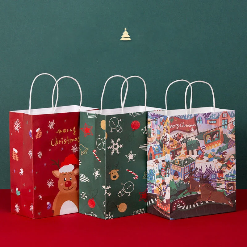 Fast Delivery Christmas Paper Bag Santa Sacks Christmas Bags for Gift