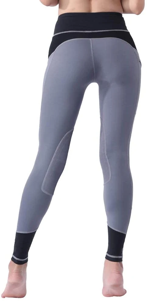 Pantalon d'équitation gris personnalisé à demi-silicone avec imprimé Jodhpurs Culottes équestres