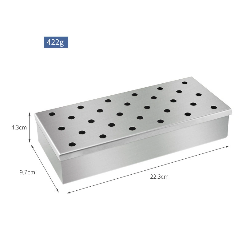 Caja ahumadora de carne de barbacoa de acero inoxidable para madera de parrilla de barbacoa Astillas para carbón y parrillas de gas Bl15975