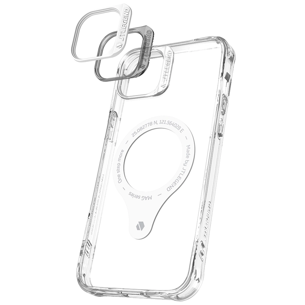 Téléphone Anti-Scratch Tlegend Dx Mag Étui pour iPhone 14, le grade militaire TPU + PC Téléphone Anti-Drop Couvercle avec support de châssis de la caméra charge sans fil - transparent