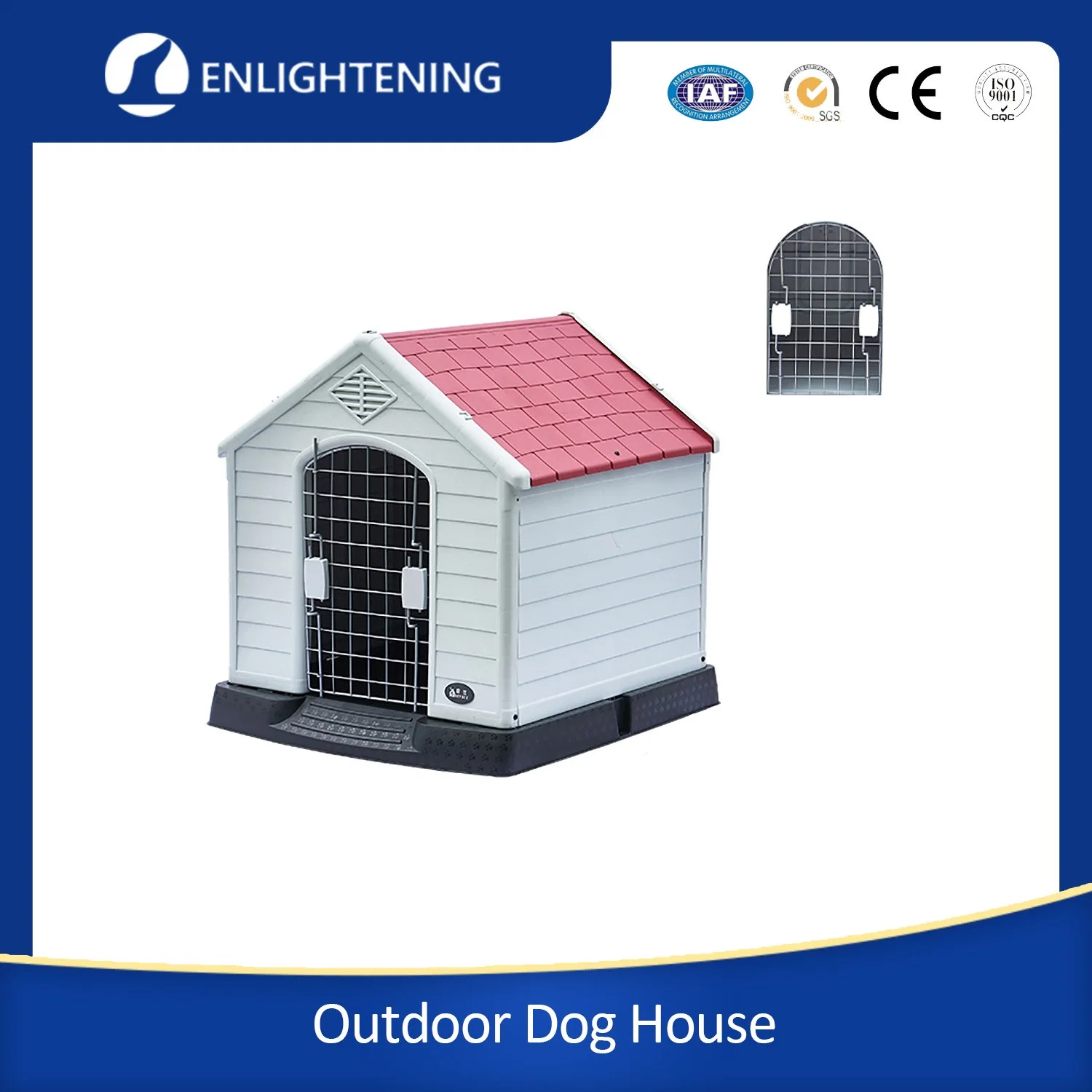 100% Eco-friendly transpirable Perros Cat Kennel plástico Casas al aire libre Casa de la jaula de mascotas de plástico Cage Dog Kennel edificios a la venta